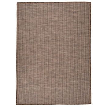 Alfombra De Exterior De Tejido Plano Marrón 200x280 Cm Vidaxl