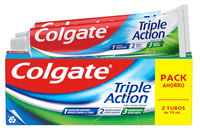 colgate triple action anticaries pasta de dientes menta 2x75 ml