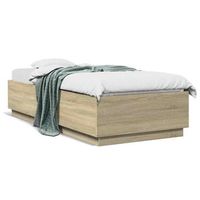 estructura de cama madera de ingenieria roble sonoma 100x200 cm vidaxl