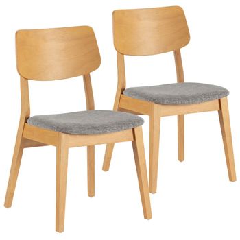 Pack 2 sillas color roble, madera maciza