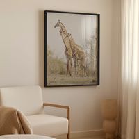cuadro girafa marco negro 50x70 cm
