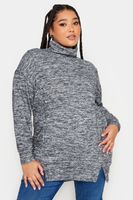 yours luxury jersey gris jaspeado con cuello alto mujer curvy y tallas grandes yours luxury capsule collection