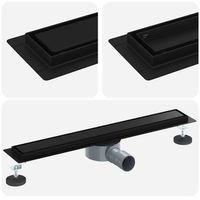 desague de ducha 2 en 1 con sifon de 360 negro 60 cm vidaxl