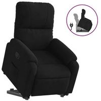 sillon reclinable elevable tela de microfibra negro vidaxl