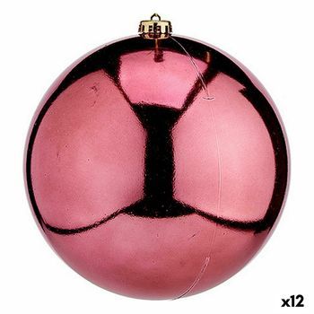 Bola De Navidad Rosa Plástico 20 X 31 X 20 Cm (12 Unidades)