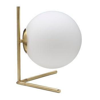 Lámpara De Metal Dorado Con Esfera De Cristal Cm 25x25x27
