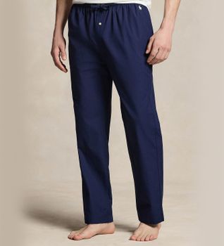 Polo Ralph Lauren para hombre. 714899509051 Pantalón de pijama de algodón con rayas marino (M), Homewear
