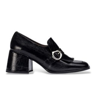 Wonders para mujer. H-6401_5520_5792 Mocasines de Piel Victoria 01 Negro (36), 5 a 8cm, Hebilla, Casual, Clásico, Charol