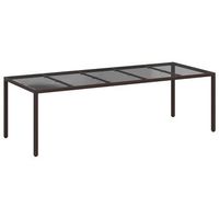mesa de jardin  mesa de exterior marron 250 x 100 x 75 cm ratan sintetico