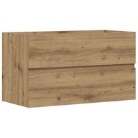mueble de almacenaje  mueble de lavabo madera ingenieria roble artisian 90x385x45 cm