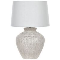 lampara de mesa de base de ceramica pantalla de tela beige claro tradicional sala de estar caine