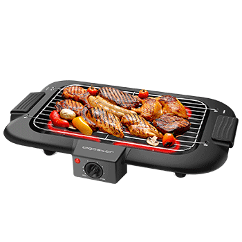 Aigostar Tasty - Grill sin humo, plancha de asar, barbacoa eléctrica para interiores, 2000W, tamaño compacto.