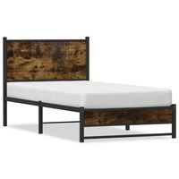 estructura de cama sin colchon metal roble ahumado 80x200 cm vidaxl