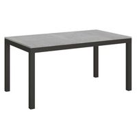 mesa rectangular extensible evy con capacidad de 6 a 20 personas an 160 a 420 cm metal gris hormigon y antracita