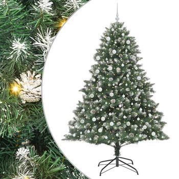Árbol De Navidad Artificial Verde 240 Cm Pvc, Plástico Y Acero Vidaxl