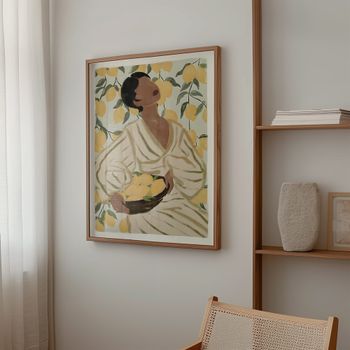 Poster cosechando limones, 30x40 cm