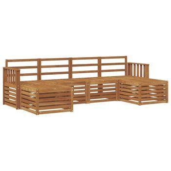Juegos De Sofás 6 Piezas | Mueble De Jardín Natural Madera De Acacia Sólida
