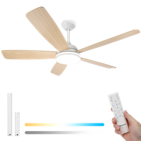 aigostar ventilador de techo con luz silencioso 52r motor dc reversible 30w mando a distancia 6 velocidades luz regulable 2700k-6500k ideal para dormitorio sala o cocina o132 cm