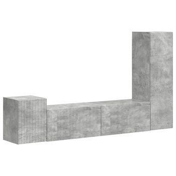 Conjunto De Mueble De Tv 4 Uds. Gris Concreto Vidaxl