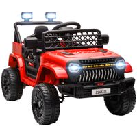 aiyaplay coche electrico para ninos con bateria 12v mando a distancia velocidad ajustable usb faros bocina rojo