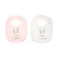set de 2 baberos de rizo rabbits in love