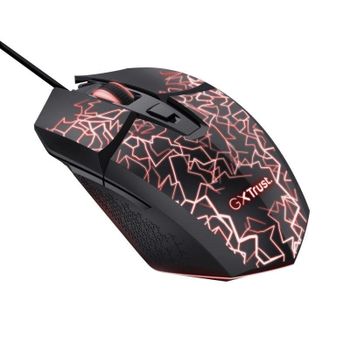 Ratón Trust GXT 113 Felox Alámbrico 6400 DPI Negro Iluminación Multicolor 6 Botones
