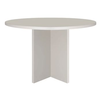 Mesa de comedor redonda tablero laminado de  3cm taupé 120cm
