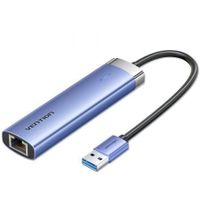 hub usb vention tgfsb 3xusb 30rj45usb-c pd aleacion aluminio 5gbps