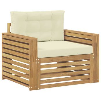 Sofá De Exterior Poliéster Marrón Y Crema Vidaxl