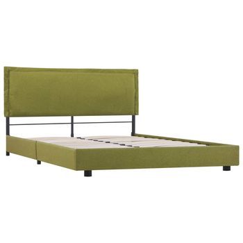 Cama Matrimonial | Cama Para Adultos | Estructura De Cama De Tela Verde 140x200 Cm