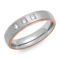 anillo de acero inoxidable circonita dorada 55mm ancho