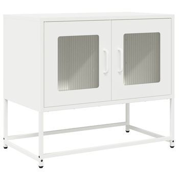 Mueble Para Tv Acero Laminado En Frío Blanco 68x39x60,5 Cm Vidaxl