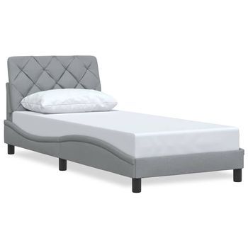 Estructura De Cama Sin Colchón Tela Gris Claro 80x200 Cm Vidaxl