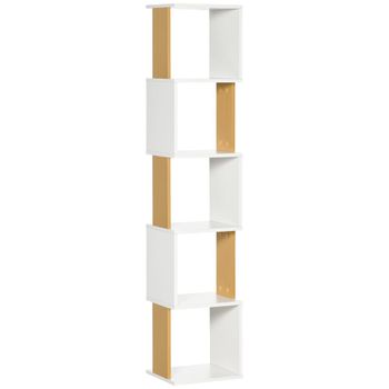 Estantería 33x28x161 cm natural y blanco