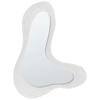espejo de pared decorativo 83 x 61 cm asimetrico estilo retro mdf blanco guiclan
