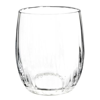Vaso ancho de vidrio transparente
