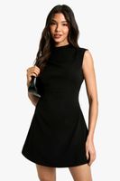 vestido entallado fruncido negro