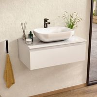 mueble bano suspendido 60 cm blanco lavabo bellobath