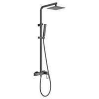 imex r suecia columna de ducha monomando negro mate negro mate