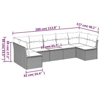 Conjunto De Sofás Para Patio Exterior (equipado Con Cojines, Combinación De 7 Piezas)