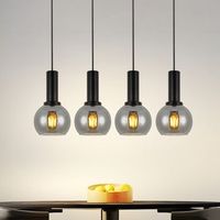 nettlife lampara colgante para mesa de comedor de cristal 4 luces vintage e27 estilo retro