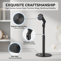 360    soporte magnetico giratorio para telefono soporte de escritorio ajustable en altura soporte para tablet de acero al carbono con iman potente manos libres