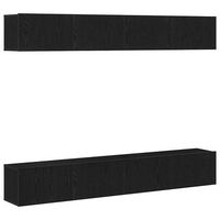 conjunto de mueble de tv 4 uds  mueble de salon  gabinete de tv roble negro 100 x 30 x 30 cm