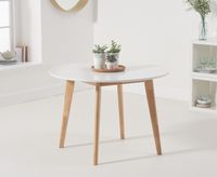 rebekah oak and white 110cm round dining table