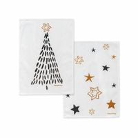 gold xmas pano de cocina 2 ud 70x50 cm