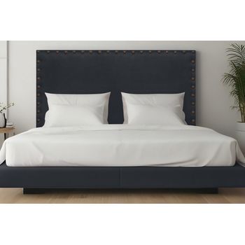 Cabecero Cama Bruselas Largo Negro 90x125 Cm