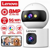 camara ip lenovo de 8mp con wifi 5g doble lente y soporte ajustable con funcion de seguimiento automatico camara de vigilancia inalambrica para interiores y monitor para bebes