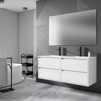 mueble jade 140 cm 4c 2s blanco brillo pack mueble  lavabo