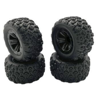 4PCS Neumáticos y Ruedas Mejorados para Wltoys 144010 MJX 16208 16209 16210 SCY MNRC MN128 1/12 1/14 1/16 Camión Monster