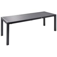 mesa de jardin extensible 160220 x 90 cm acabado de aluminio con recubrimiento en polvo exterior moderno gris oscuro ardesio